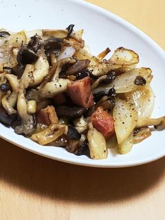 超簡単!ひらたけとベーコンのニンニク炒め-レシピのメイン写真