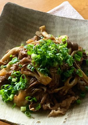 ＊牛肉ときのこだらけの柚子胡椒醤油炒め＊-レシピのメイン写真