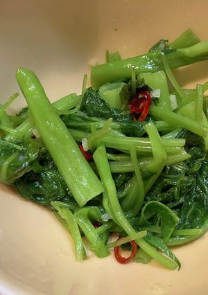 空芯菜と三つ葉ペペロン-レシピのメイン写真
