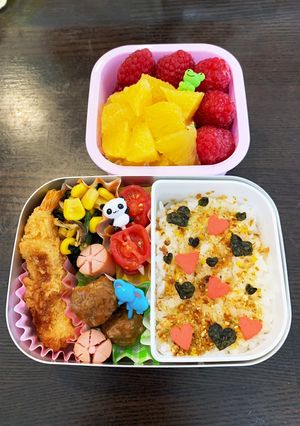 ハートフル弁当☆幼稚園用☆3歳　年少-レシピのメイン写真
