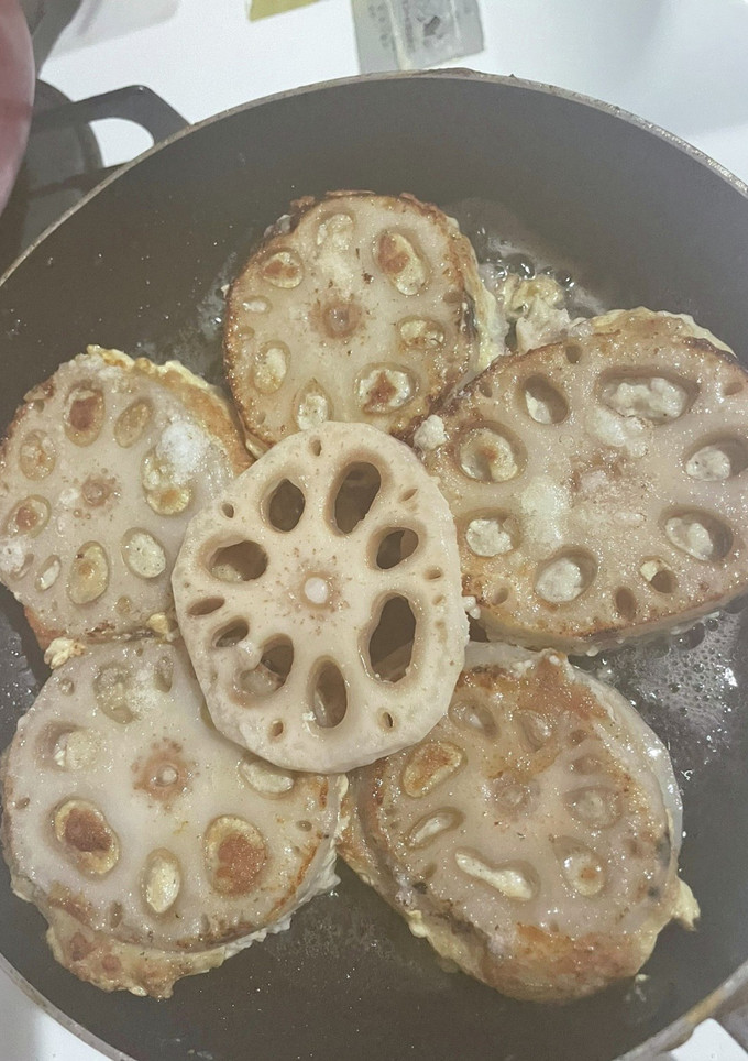蓮根と豚ひき肉のはさみ焼き-レシピのメイン写真