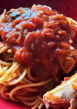 簡単!ワンパンでサバトマトパスタ-レシピのメイン写真