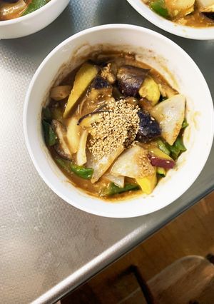根菜茄子きな粉コク旨生姜味噌味野炒め-レシピのメイン写真