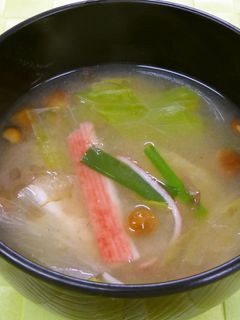 包丁不要レタスたっぷりシャキシャキみそ汁-レシピのメイン写真