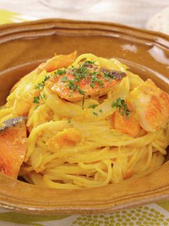 クリーミー♪秋鮭のかぼちゃクリームパスタ-レシピのメイン写真