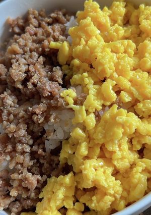 冷めてもうまい鶏そぼろ丼-レシピのメイン写真