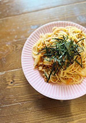 納豆キムチで発酵美人パスタ-レシピのメイン写真