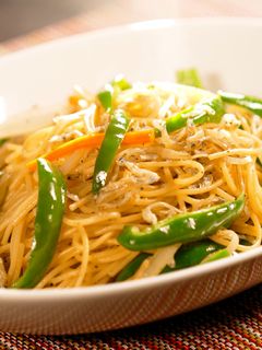 ピーマンとじゃこ炒めのパスタ【食遺産】-レシピのメイン写真