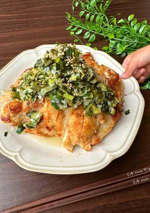 鶏むね肉のニラネギ塩麹レモンダレ-レシピのメイン写真