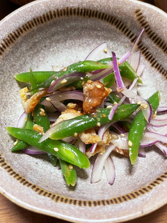 いんげんと紫玉ねぎのゴマだれ和えin鶏皮-レシピのメイン写真