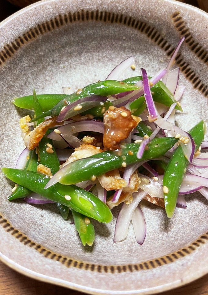 いんげんと紫玉ねぎのゴマだれ和えin鶏皮-レシピのメイン写真