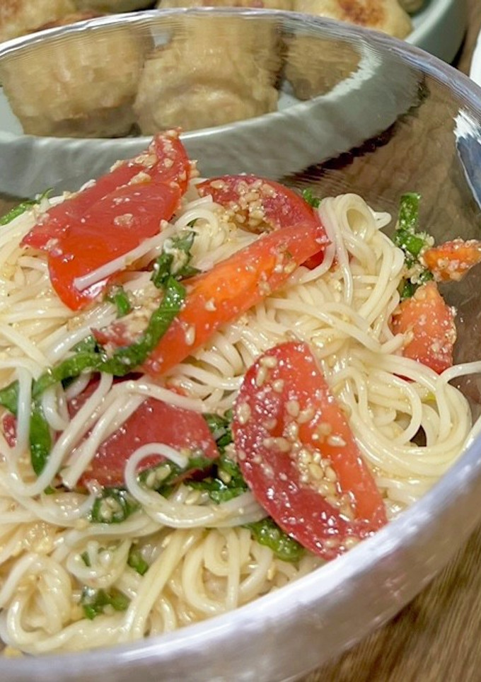 トマトと大葉のそうめん-レシピのメイン写真