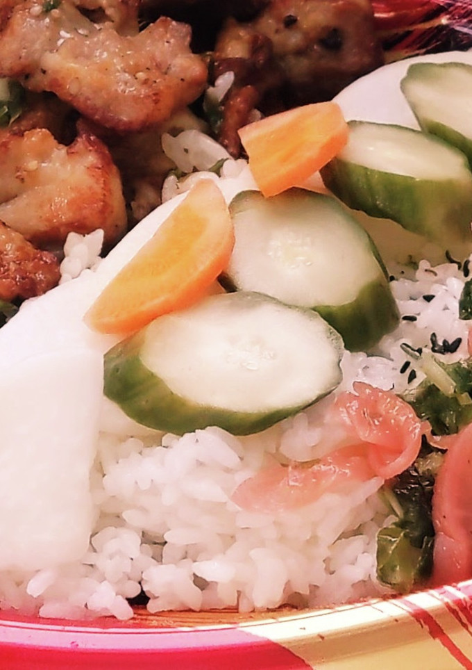 “浅漬けきゅうり人参大根ネギ塩桜漬ご飯”-レシピのメイン写真