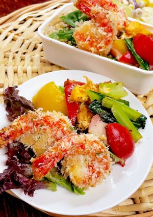 マヨで味付け粉チーズパン粉のエビフライ風-レシピのメイン写真