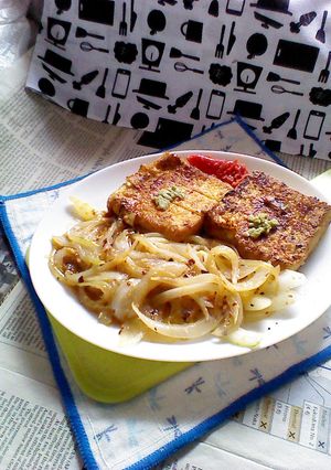 絹厚揚げガリバタ+新たまのアヒージョ炒め-レシピのメイン写真