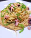 簡単！茹でダコと万願寺とうがらしのパスタ