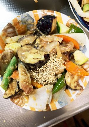 簡単きな粉梅味噌味豚こま大根青椒肉絲風-レシピのメイン写真