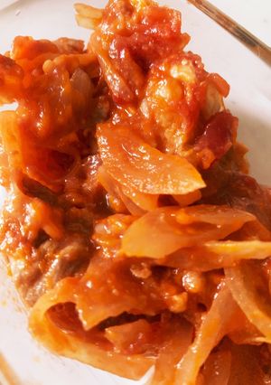 豚肉でトマト煮-レシピのメイン写真