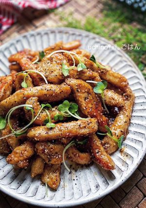 鶏むね肉のガーリックペッパー照り焼き-レシピのメイン写真