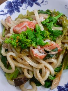 菜の花の焼うどん-レシピのメイン写真