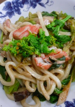菜の花の焼うどん-レシピのメイン写真