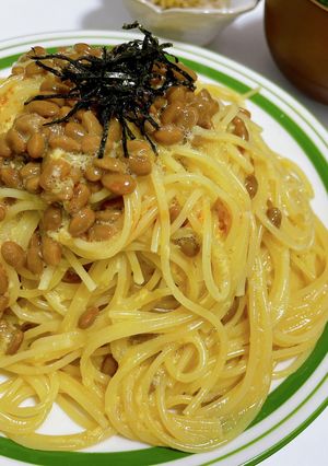 納豆たまごパスタ-レシピのメイン写真