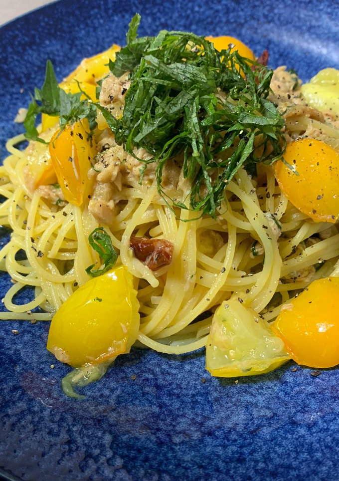 ツナとプチトマトの和風パスタ-レシピのメイン写真