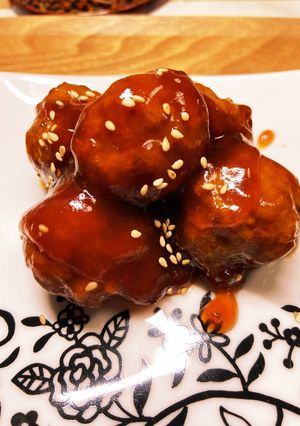 レンコン入り肉団子の甘酢餡！-レシピのメイン写真