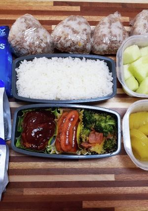 中学生男子陸上記録会弁当23年6月17日-レシピのメイン写真