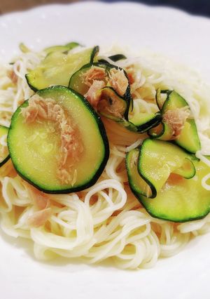 ズッキーニとツナのそうめんチャンプルー-レシピのメイン写真