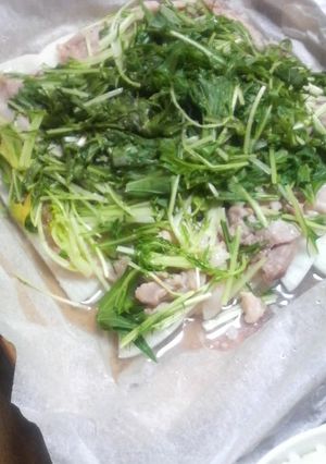 簡単！豚コマで塩豚～レンジで野菜蒸し～-レシピのメイン写真