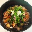 茄子と豚肉のつけ汁
