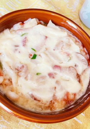レンジで簡単！ふわふわピザパン風-レシピのメイン写真