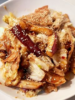 茄子とキャベツと豚肉の甘辛味噌炒め-レシピのメイン写真