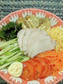 冷し中華に焼き茄子ON♪-レシピのメイン写真