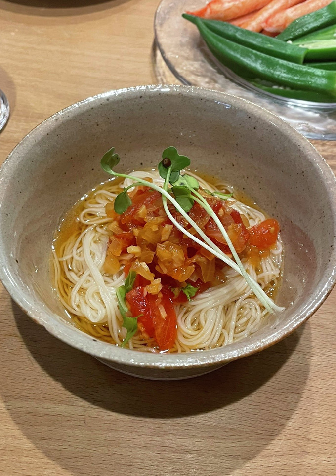 トマトとネギ、生姜のタレ（そうめん）-レシピのメイン写真