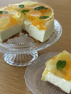 簡単ヘルシー!フルーツレアチーズケーキ-レシピのメイン写真