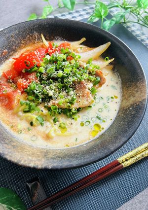 塩豚とトマトの豆乳ラーメン-レシピのメイン写真