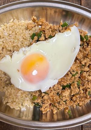 鶏胸ミンチのガパオライス-レシピのメイン写真