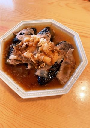 茄子と豚肉のレンジ蒸し。ポン酢みぞれ和え-レシピのメイン写真