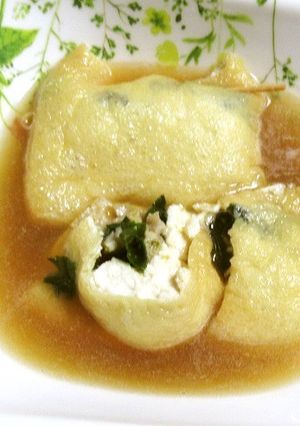 木綿豆腐とアサリ・わかめ入りの袋煮-レシピのメイン写真