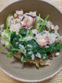 たこと三つ葉の炊き込みご飯-レシピのメイン写真