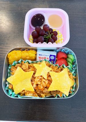 星のオムライス弁当☆幼稚園用☆3歳　年少-レシピのメイン写真