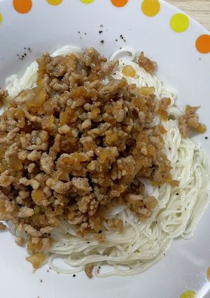 玉ねぎでかさまし！そぼろそうめん-レシピのメイン写真