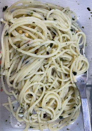 貧乏ズボラ飯　お茶漬けの素梅スパゲッティ-レシピのメイン写真