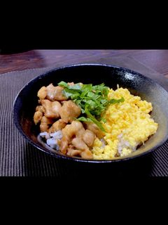 BBQの余った焼き鳥で二色丼!-レシピのメイン写真