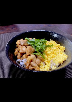 BBQの余った焼き鳥で二色丼！-レシピのメイン写真