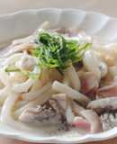 コンロ不要★きのこクリームうどん★レンジ