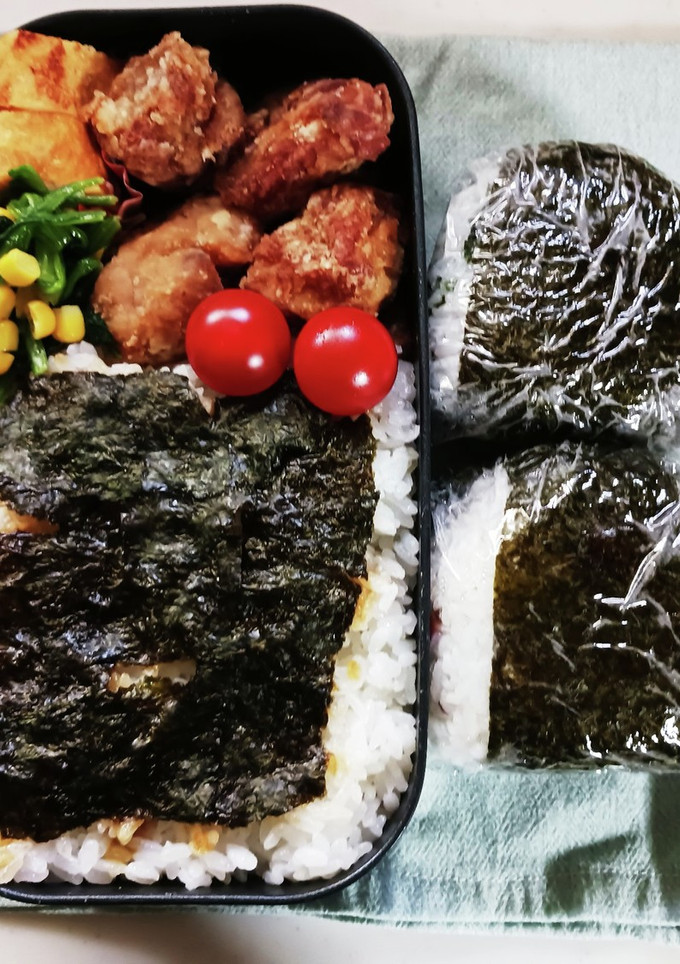 唐揚げのり弁&おにぎり弁当(6.19)-レシピのメイン写真