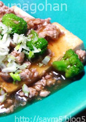 豆腐ステーキのオイスター鶏そぼろあんかけ-レシピのメイン写真